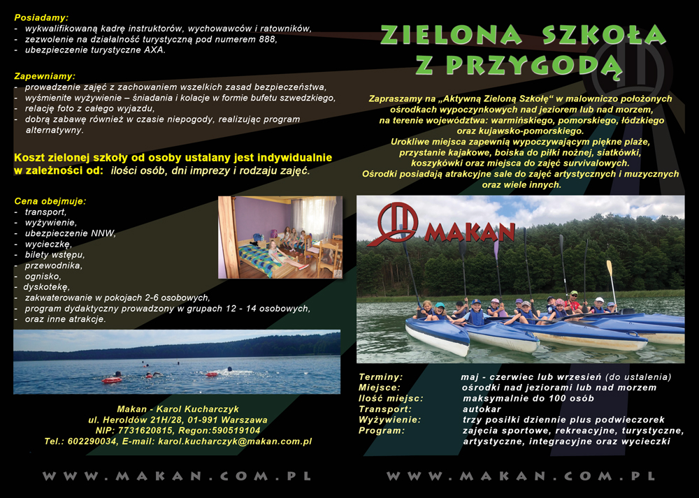 Zielona Szkoła oferta 2019